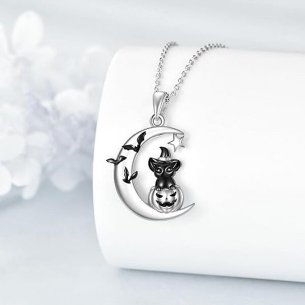 Wholesale Halloween Gothic Dark Wind Black Cat Pumpkin Star Moon Bat Celebration Holiday Pendant Necklace