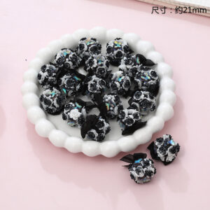 Black flower bow flower ball