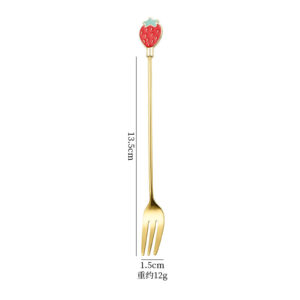 Strawberry fork - gold