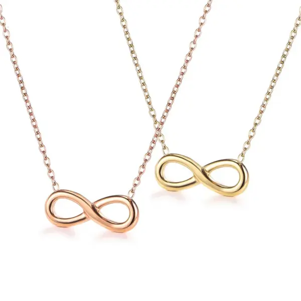 Wholesale PVD Coated Real Gold Plated 18K Gold Infinity 304 Stainless Steel Simple Style Waterproof Non Tarnish 304 Stainless Steel Necklace