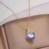 Wholesale Jewelry Cute Star Heart Shape Bow Knot Titanium Steel Zircon Inlay Pendant Necklace