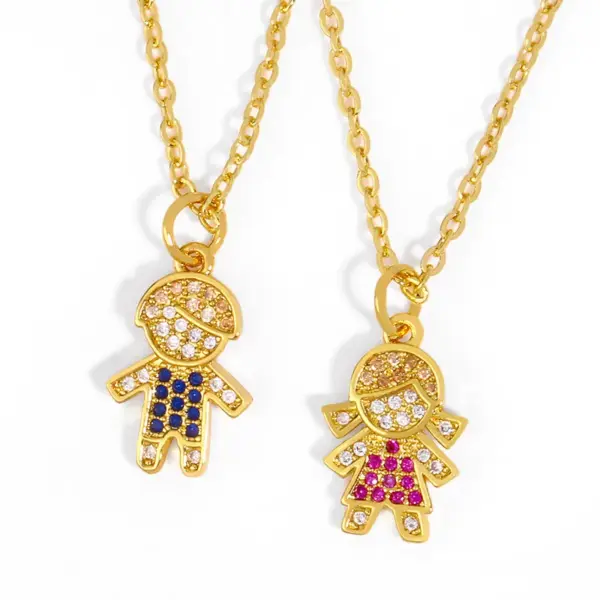 Wholesale Copper Plating Cartoon Character Necklace