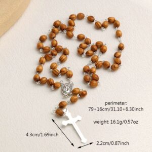 Wholesale Color-made Wooden Beads Cross Rosary Communion Baptism