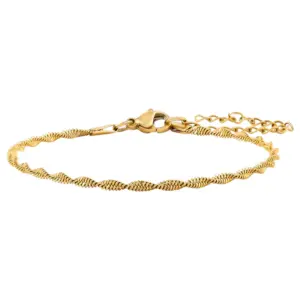 (2mm Wide) Twist Push Bracelet / Length: 17 plus 5cm