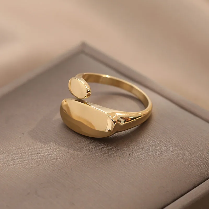 Wholesale Retro Solid Color Titanium Steel Plating Rings 1 Piece