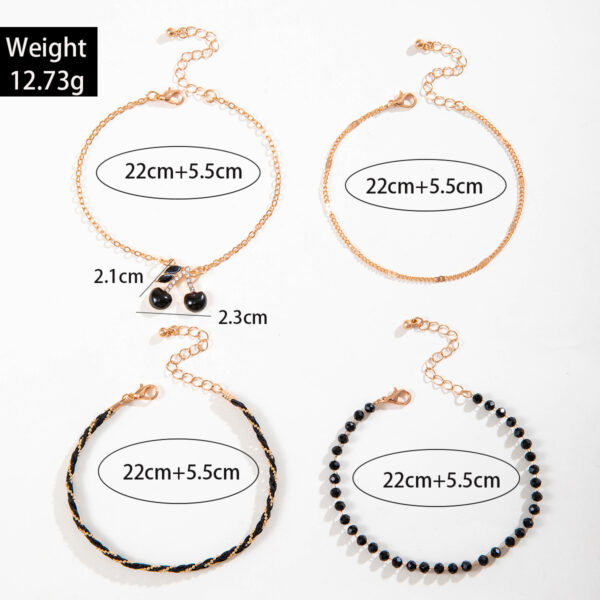 Wholesale Red Rice Beads Multi-Layered Foot Ornaments