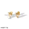 Wholesale PVD Coated Real Gold Plated 18K Gold Heart Shape Flower Butterfly 304 Stainless Steel IG Style Sweet Waterproof Non Tarnish Ear Studs