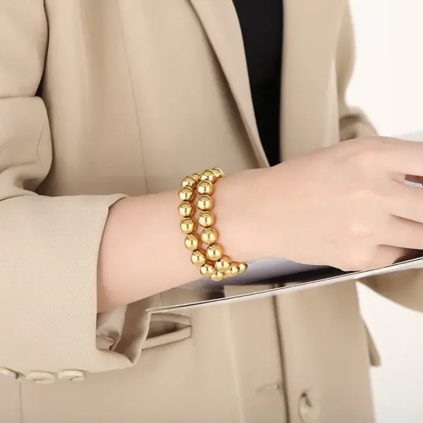 Wholesale PVD Coated 18K Gold Plated Geometric Stainless Steel Casual Simple Style Waterproof Non Tarnish Bracelets