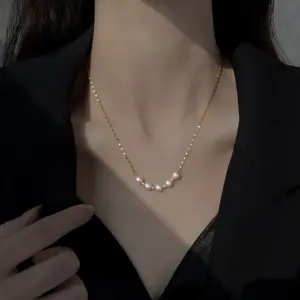 Wholesale PVD Coated Real Gold Plated 18K Gold Solid Color 304 Stainless Steel Sweet Waterproof Non Tarnish 304 Stainless Steel Necklace