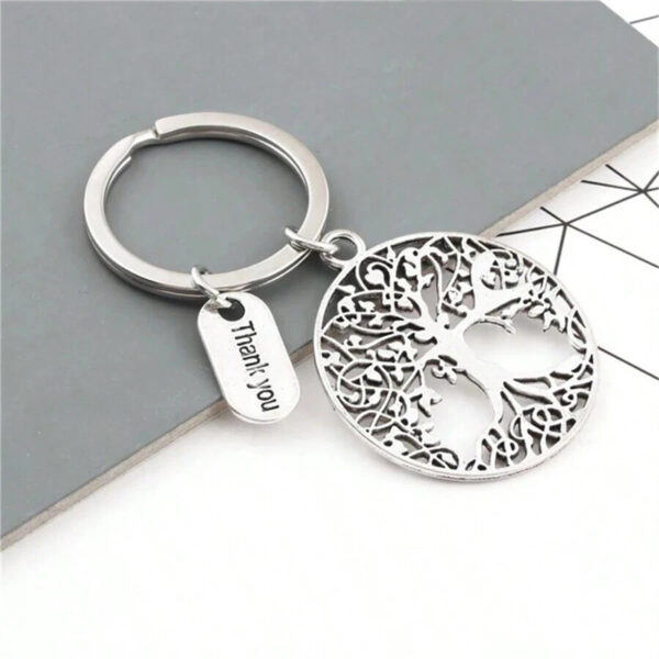 Wholesale Fashion vintage life tree thankyou pendant keychain gift handmade party souvenir jewelry