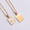 PVD Coated 18K Gold Plated Letter 304 Stainless Steel Simple Style Waterproof Non Tarnish 304 Stainless Steel Pendant Necklace