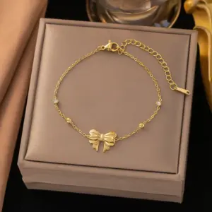 QYB5070 Bowknot Anklet / Gold