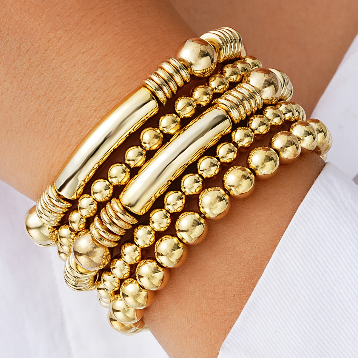 Wholesale Europe and the United States cross-border hot-selling B round bead bracelet Bohemian style personality stacking elastic bracelet bracelet je