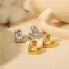 Wholesale PVD Coated Real Gold Plated Heart Shape 304 Stainless Steel Simple Style Waterproof Non Tarnish Ear Studs
