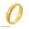 Wholesale 304 Stainless Steel Solid Color PVD Coated 18K Real Gold Plated Simple Style Waterproof Non Tarnish Bangle