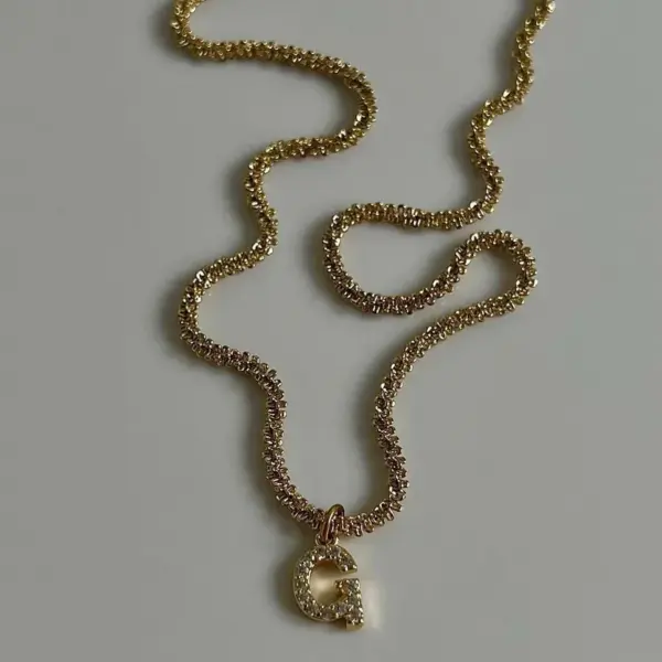 PVD Coated Real Gold Plated Letter 304 Stainless Steel IG Style Simple Style Waterproof Non Tarnish 304 Stainless Steel Pendant Necklace