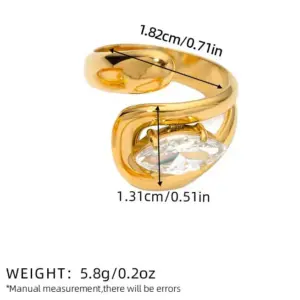 Gold / Average Size / 1 PCs Zircon Ring