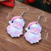 oly-13fe137571c6d04b9963e6c7da58ea5e Wholesale Christmas Y2K Colorful Pendant Earrings Wooden Double-sided Christmas Earrings Gift