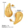 304 Stainless Steel Water oplets PVD Coated 18K Gold Real Gold Plated Retro Roman Style Waterproof Non Tarnish Plating Ear Studs