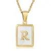 304 Stainless Steel Letter PVD Coated Acrylic 18K Real Gold Plated Simple Style Waterproof Non Tarnish Plating Cable Chain Necklace