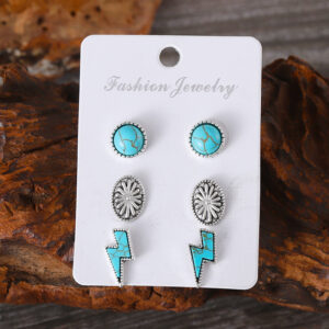 Blue green earring set
