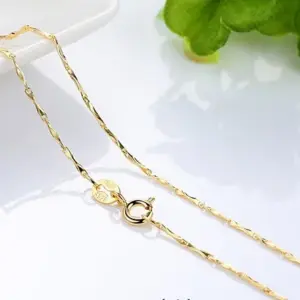 Ingot Chain 1.0mm [18-Inch 45cm] Gold Plated