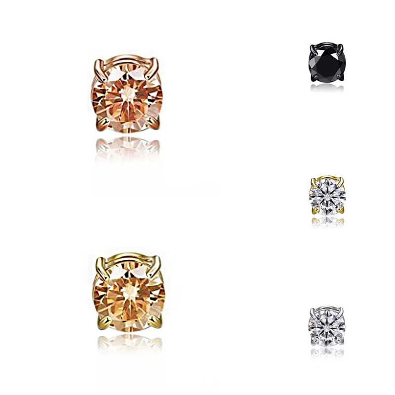 Wholesale Simple Style Round Titanium Steel Inlay Zircon Ear Clips 1 Piece