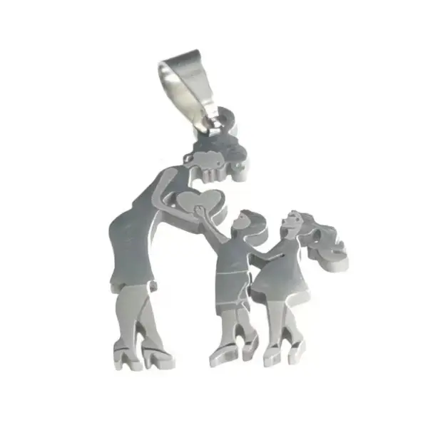 Wholesale Jewelry French Style Simple Style A Family Of Three 304 Stainless Steel Hollow Out Stainless Steel Necklaces