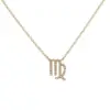 Copper Cable Chain Plating Inlay Constellation Zircon Pendant Necklace