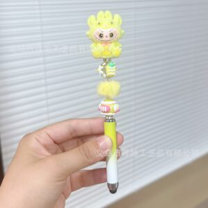 Stylus pen + 0.5mm pen tip / Yellow toothless fabric - gradient yellow pen