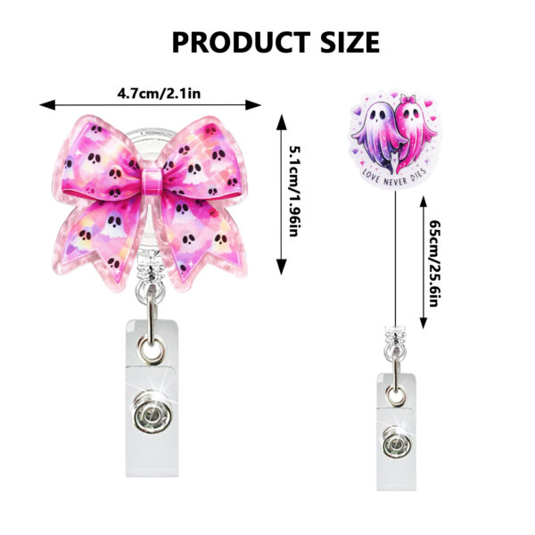 Wholesale Halloween Pumpkin Bow Ghost Black Cat Easy Pull Buckle Telescopic Rotating Doctor Nurse Telescopic Id Buckle Badge