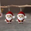 Wholesale Acrylic Knitted Festive Santa Pendant Earrings Cute Personality Holiday