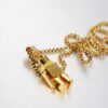 Wholesale Hip Hop Robot Gold Titanium Necklace