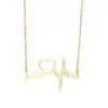 PVD Coated Gold Plated Electrocardiogram 201 Stainless Steel Simple Style Necklace
