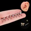 316L Stainless Steel Copper Zircon Ear Cartilage Rings & Studs Bow Knot Waterproof Non Tarnish Surgical Steel Women'S