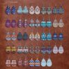 Wholesale Western Style Ethnic Totem Pattern Striped Leather Drop Shape Women's Earrings Cross Border