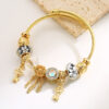 oly-142877dc39fa9079e8ead11a4b75561f Wholesale Pumeng.com Key Pendant Bracelet for Women - Trendy, Fashionable, Versatile, Stainless Steel Adjustable Bangle