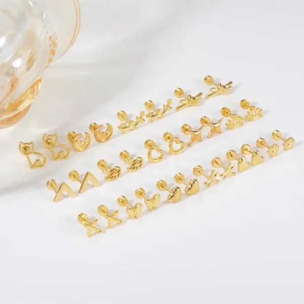 Wholesale 1 Pair Simple Style Geometric Plating Stainless Steel Ear Studs