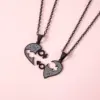 Wholesale Jewelry Simple Style Heart 304 Stainless Steel Black Plated