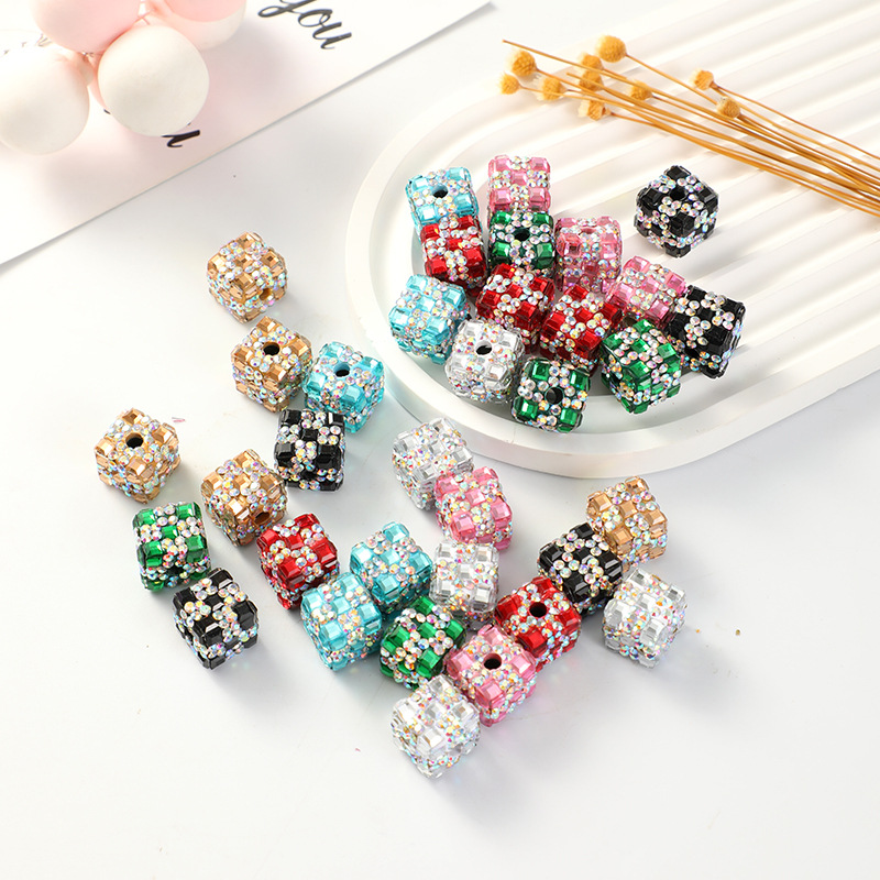 Wholesale eam Block Heavy Industry Beads Mobile Phone Chain Bag Chain Cross-Border pular Factory Direct Sales Square Head Chain Fashion