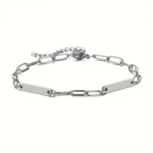 Silver-2 Tags / Square Bracelet