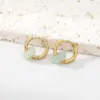 Wholesale 1 Pair Fashion Round 201 Stainless Steel Natural Stone Earrings