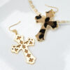 Wholesale European and American Cross-border Leopard Cross Earrings Fashion All-match Elegant Elegant Niche Spice Girls Cold Style Earrings 4372