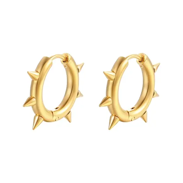 PVD Coated 18K Gold Real Gold Plated Solid Color 201 Stainless Steel Fashion Waterproof Non Tarnish Earrings