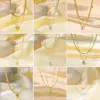 Wholesale Jewelry Elegant Water Droplets Heart Shape Titanium Steel 18K Gold Plated Plating Necklace Ball Chain Snake Chain