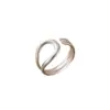 PVD Coated Real Gold Plated Solid Color Titanium Steel Simple Style Waterproof Non Tarnish Rings