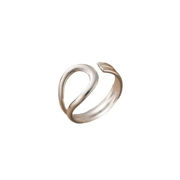 PVD Coated Real Gold Plated Solid Color Titanium Steel Simple Style Waterproof Non Tarnish Rings