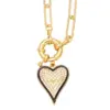 Wholesale Fashion Heart Copper 18k Gold Plated Necklace In Bulk