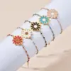 Wholesale Sweet Daisy Stainless Steel Enamel Plating Bracelets