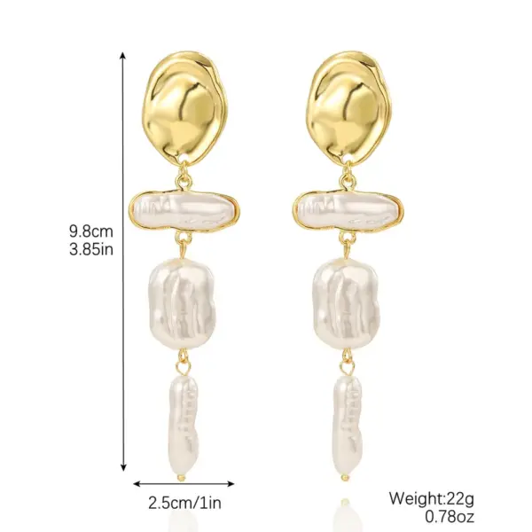 Wholesale 1 Pair IG Style Simple Style Geometric Imitation Pearl Drop Earrings